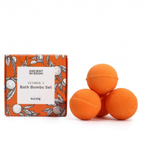 Conjunto de Bombas de Banho com Vitamina C - Quarteto de Aromaterapia